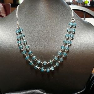 Crystal two strand turquoise Necklace